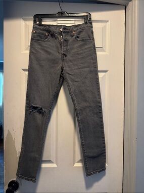 Levi's 501 Gray Wash Jeans 27x28